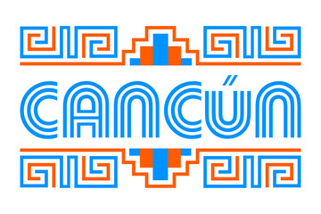 Fototapeta premium Cancun Mexico Mayan lines design