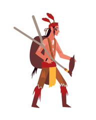Indian with spears