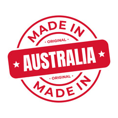 Made In Australia Stamp Logo Icon Symbol Design. Seal National Original Product Badge. Vector Illustration