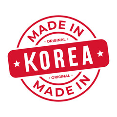 Made In Korea Stamp Logo Icon Symbol Design. Seal National Original Product Badge. Vector Illustration