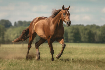 Obraz premium Horse running, galloping in the field.