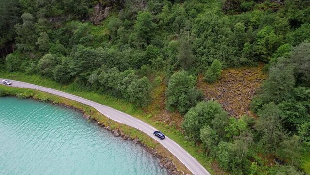 Lake near the glacier Briksdalen
