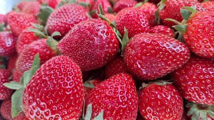 strawberries on the market