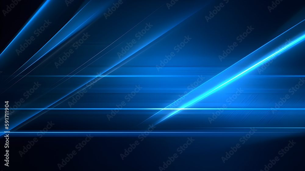 Poster Abstract futuristic background with glowing blue light effect. High speed. Hi-tech. Abstract technology background concept