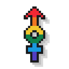 Obraz premium Pixelated LGBT Pride Gender Icon Mark,Isolated