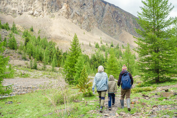 hiking in the mountains