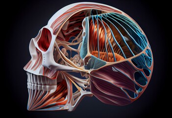 Obturator Internus Muscle anatomy for medical concept 3D rendering. Generative AI