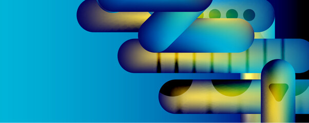 Round shapes and lines with fluid gradients abstract background. Vector illustration for wallpaper, banner, background, leaflet, catalog, cover, flyer