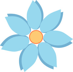 Flower icon on transparent background, PNG illustration