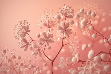 Obraz na płótnie Canvas bouquet of white flowers on a soft pink background. Generative AI