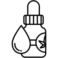 CBD oil Icon, Line Icon Style, Cannabis liquid drop Symbol Vector Stock.