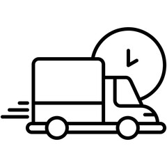 Delivery Icon, Line Icon Style, Truck box distribution Symbol Vector Stock.