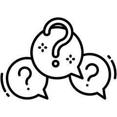 question icon, line icon style, question mark bubble symbol vector stock.