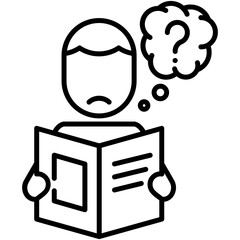 question icon, line icon style, question mark bubble symbol vector stock.