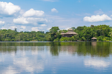 Obraz premium Amazon rainforest lodge, Yasuni national park, Ecuador.