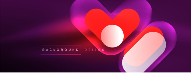 Neon circle abstract background. Template for wallpaper, banner, presentation, background