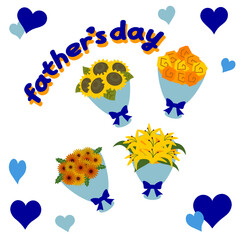 父の日に贈る花束のイラストセット