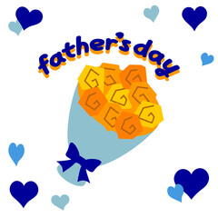 黄色い薔薇の花束のベクターイラスト