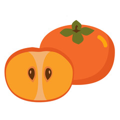 Sweet and savory persimmon Clip Art,
 달콤하고 감칠맛의 감 클립아트