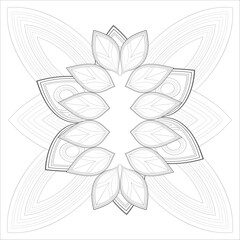 Colouring Page for Adult for Fun and Relaxation. Hand Drawn Sketch for Adult Anti Stress. Decorative Abstract Flowers in Black Isolated on White Background.-vector