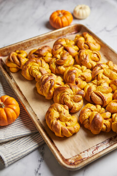 Homemade Pumpkin Cinnamon Knots pastry