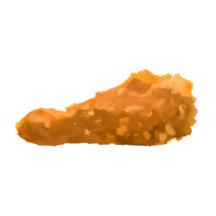Fototapeta premium chicken fried with style hand drawn digital painting illustration