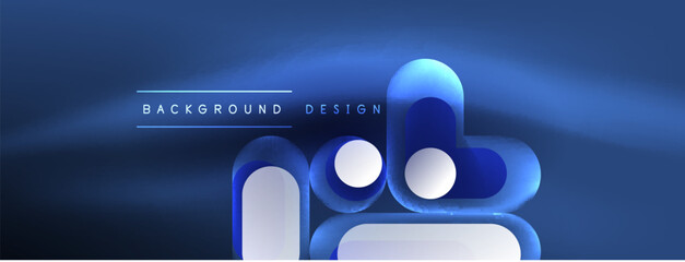 Glowing round shapes abstract background. Template for wallpaper, banner, presentation, background