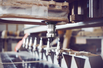 Cnc wood cutting cutter, machine with numerical control.
