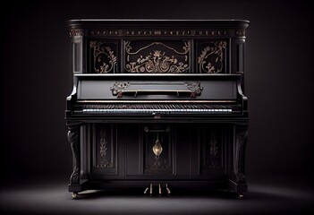 Fototapeta na wymiar beautiful black piano. Generative AI
