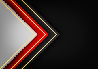 Modern style frame triangle presentation gold line vector background