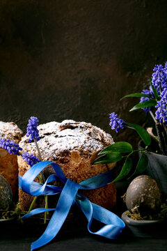 Homemade traditional Easter panettone cake