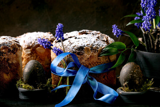 Homemade traditional Easter panettone cake