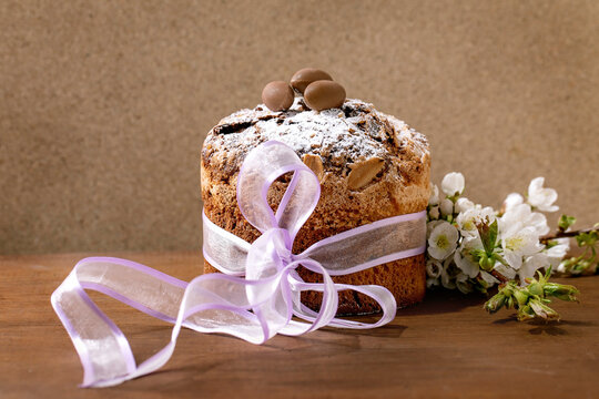 Italian traditional Easter panettone cake