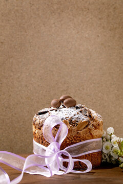 Italian traditional Easter panettone cake