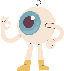 Eyeball Character With Ok Sign