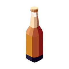 golden beer bottle drink icon