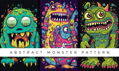 Abstract monster pattern backgrounds