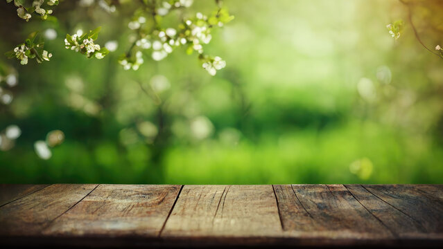 Empty old wooden table background