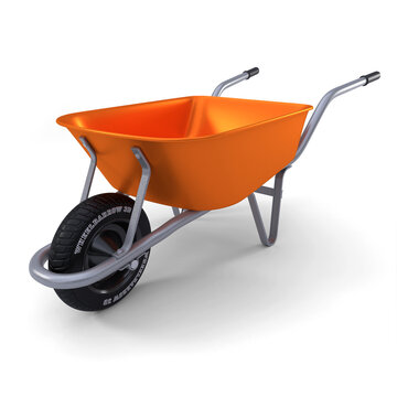 orange wheelbarrow