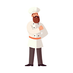 Chef bearded standing in uniform