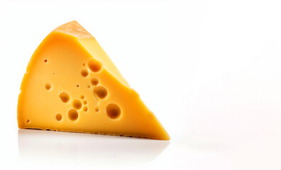 slice of cheese on white background