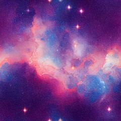 Space seamless pattern with nebula