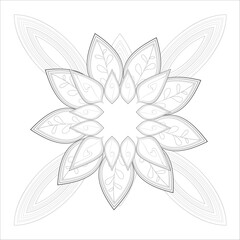 Mandala art for coloring book and art therapy. Doodle vector of flowers for coloring sheet for every age