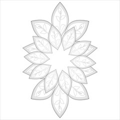 Mandala art for coloring book and art therapy. Doodle vector of flowers for coloring sheet for every age