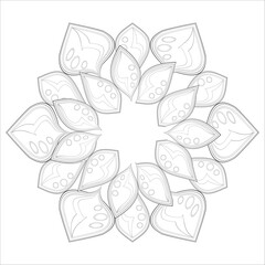 Mandala art for coloring book and art therapy. Doodle vector of flowers for coloring sheet for every age