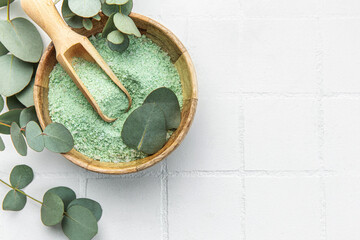 Massage and spa products salt with eucalyptus © Olena Rudo