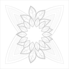 Mandala art for coloring book and art therapy. Doodle vector of flowers for coloring sheet for every age