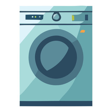 Modern washing machine icon spins clothes clean