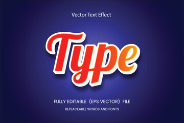 Naklejka na ściany i meble 3D Type Editable Text Effect Design
