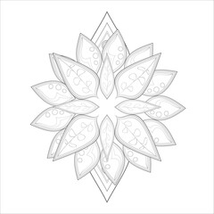 Coloring Books. Hand drawn flowers in zentangle style for t-shirt design or tattoo and coloring book